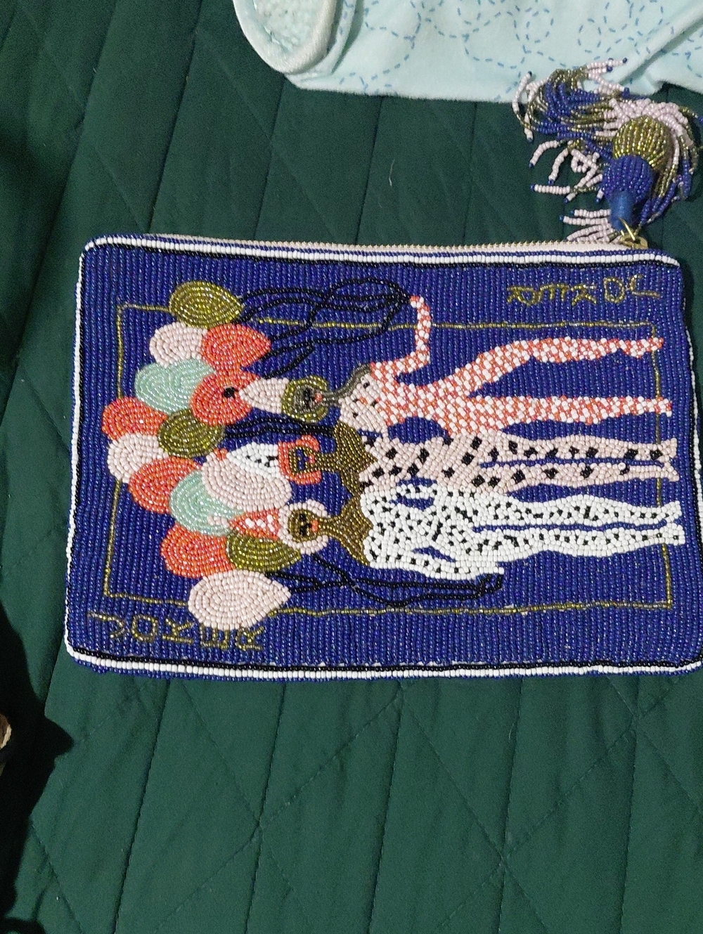 Anthropologie Beaded Balloon Girls Clutch - Blue & Multicolor